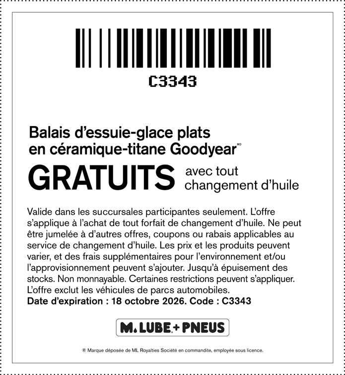 Coupon dessuie-glace